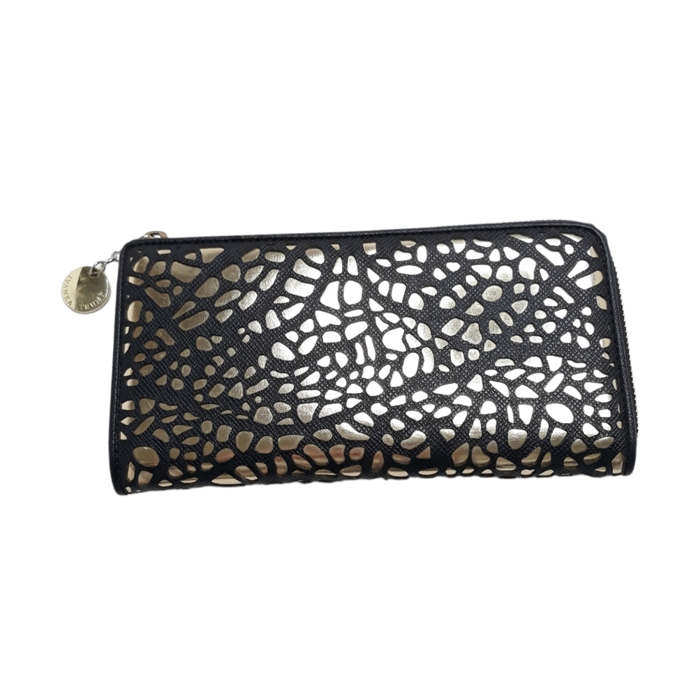 Ivanka Trump Black & Gold Laser Cut Wallet